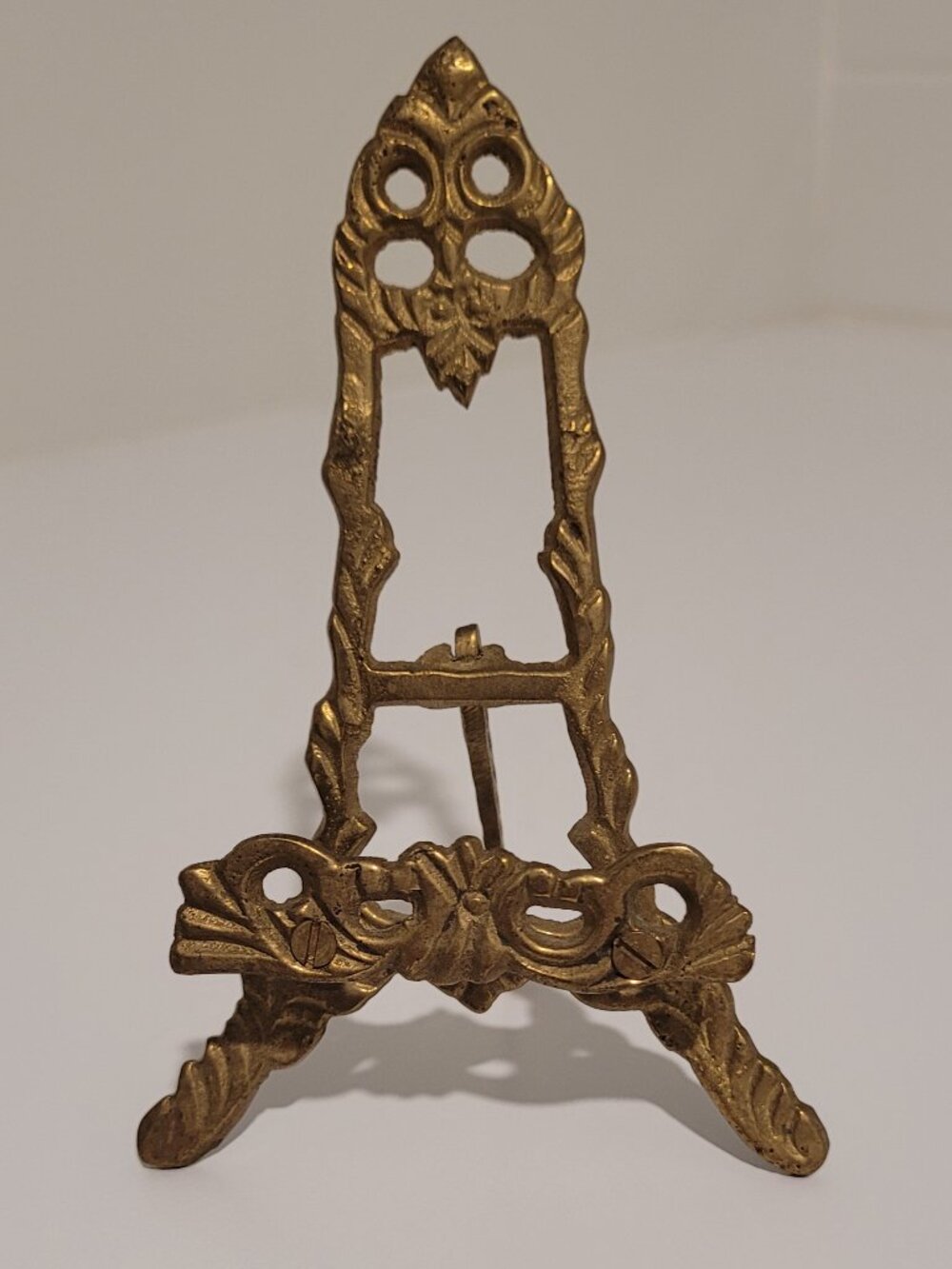 Hollywood Regency Petite Brass Easel for Art or Photo Frame